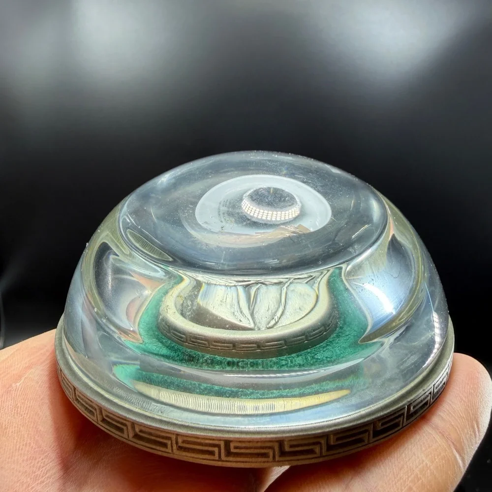 Vintage‎ Fort Pewter Horse Heads Dome Paperweight Equestrian Desk Decor 3 Inch